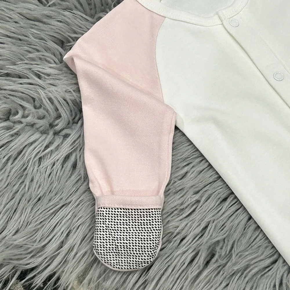 Goumi‎ Kids JAMMS Organic Bamboo Cotton Baby Long Sleeve Gown Bodysuit Pink 3/6M